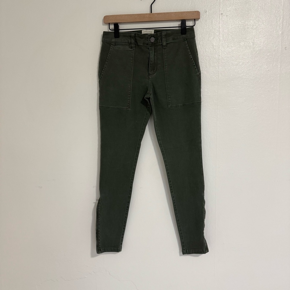 Sanctuary Fast Track Casual Chino Pants Size 25 Olive Green